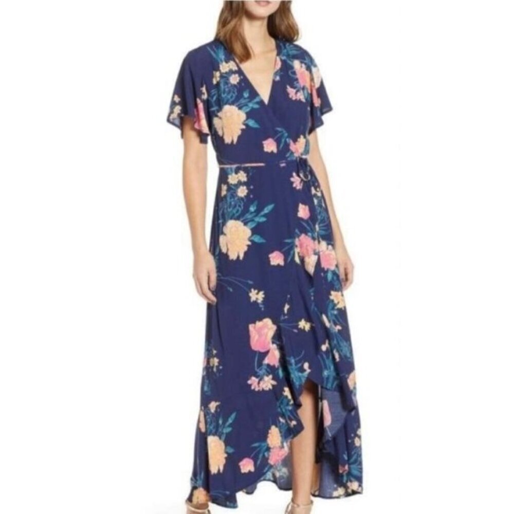 Leith Flora Maxi Wrap Dress